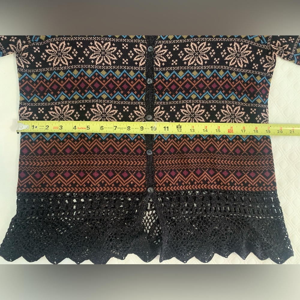 Peruvian Connection Multicolor Patterned Cardigan - Picture 13 of 15